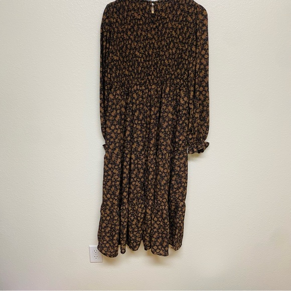 NWT Blu Pepper Floral Smocked Long Sleeve Midi Maxi Dress Size Large - Picture 8 of 8